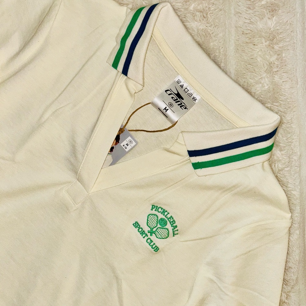 Brand New Pickleball Polo Shirt with Striped Collar
